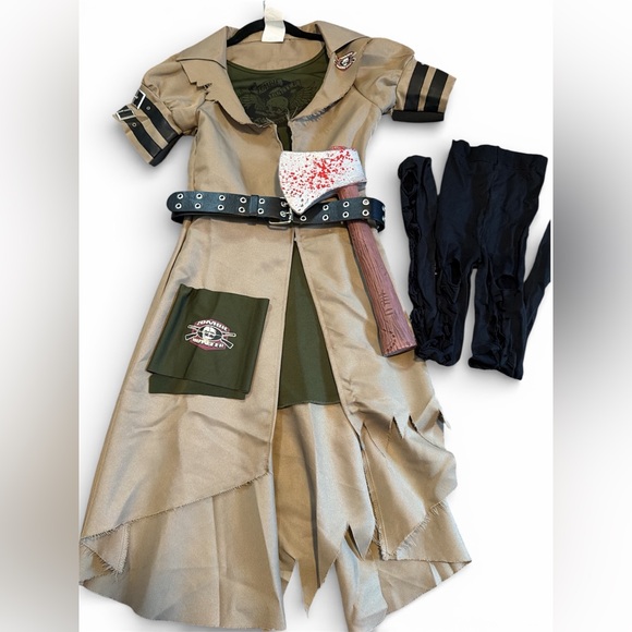 Spirit Halloween 5pc Zombie Hunter Girls Costume Youth Size Large 12-14 - Picture 2 of 10
